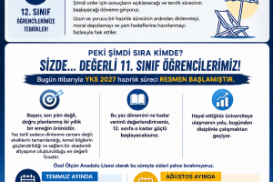 11. SINIFLAR, ŞİMDİ SIRA SİZDE!