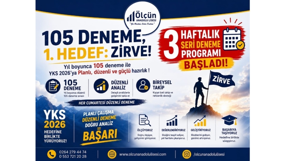 3 Haftalık Seri Deneme Programı BAŞLADI !