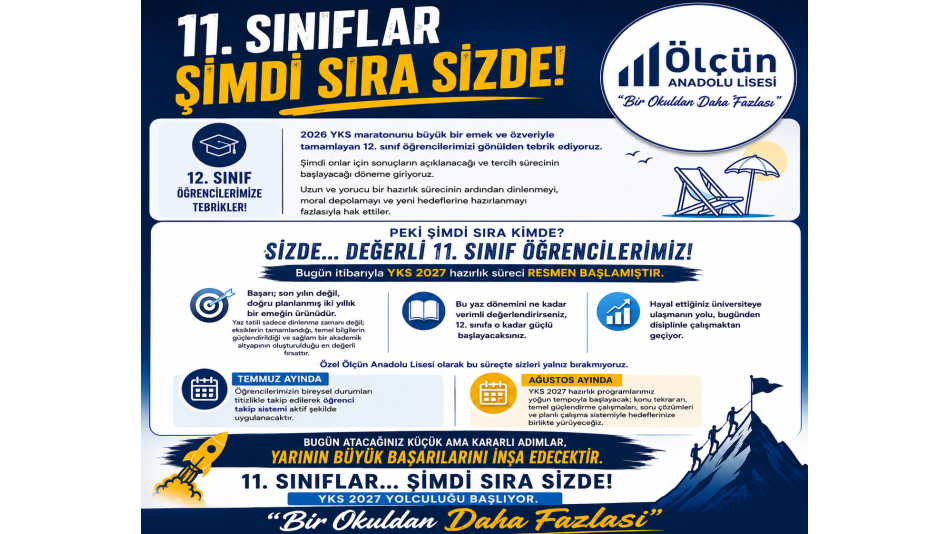 11. SINIFLAR, ŞİMDİ SIRA SİZDE!
