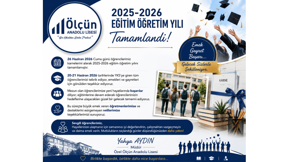2025-2026 Eğitim Öğretim Yılı Tamamlandı