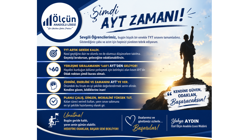 ŞİMDİ AYT ZAMANI! 