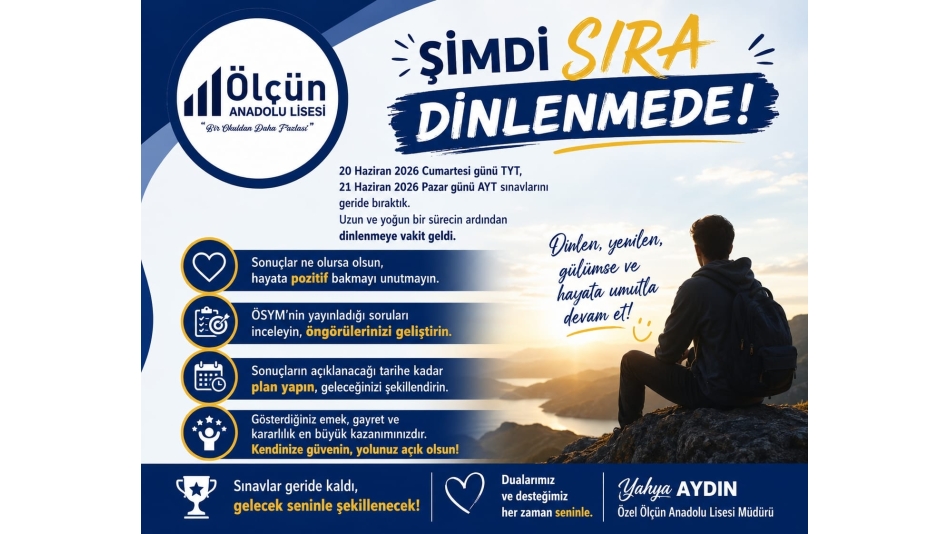 ŞİMDİ SIRA DİNLENMEDE…